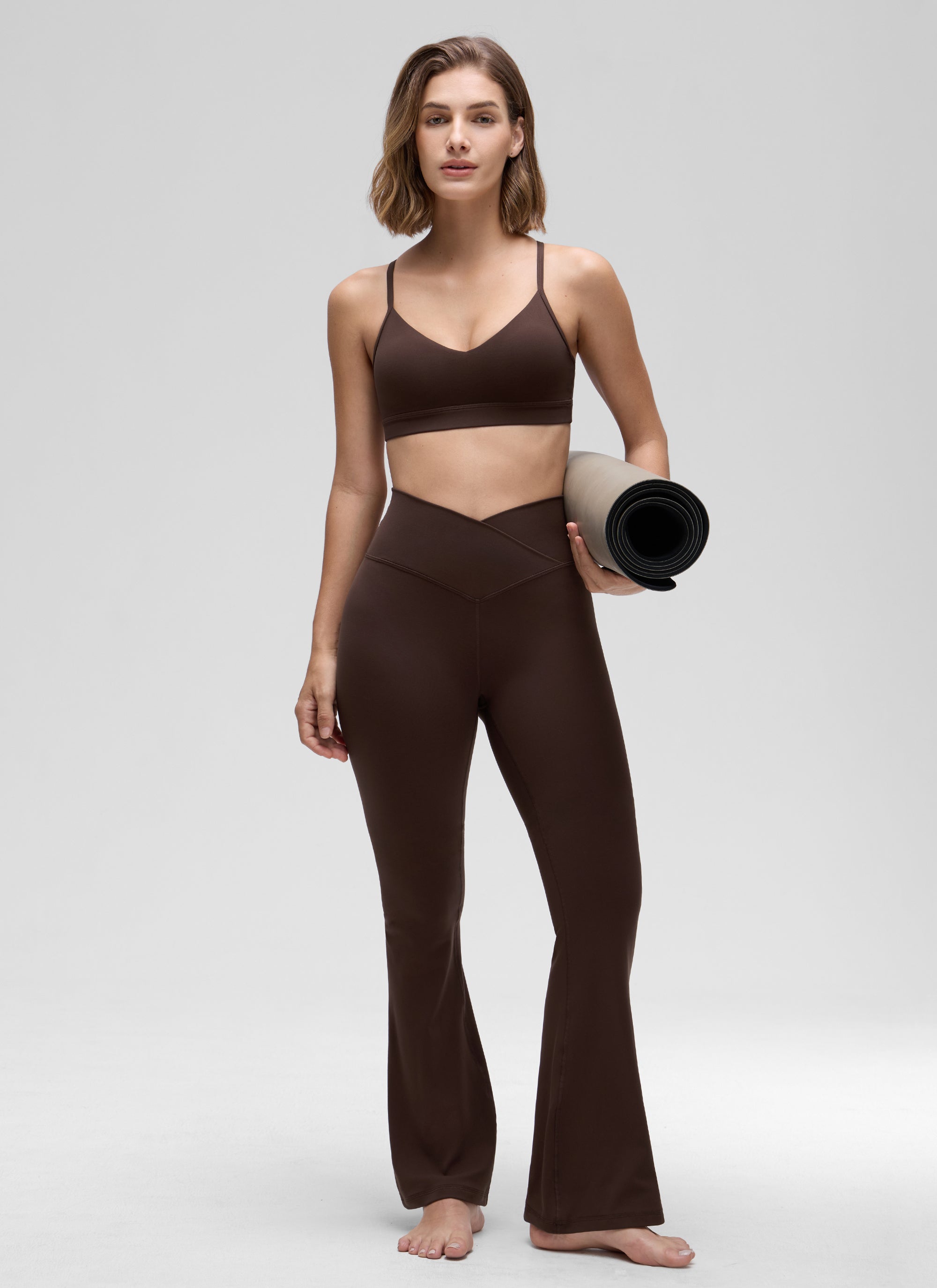 Yogasale V Neck Spaghetti Strap Bra