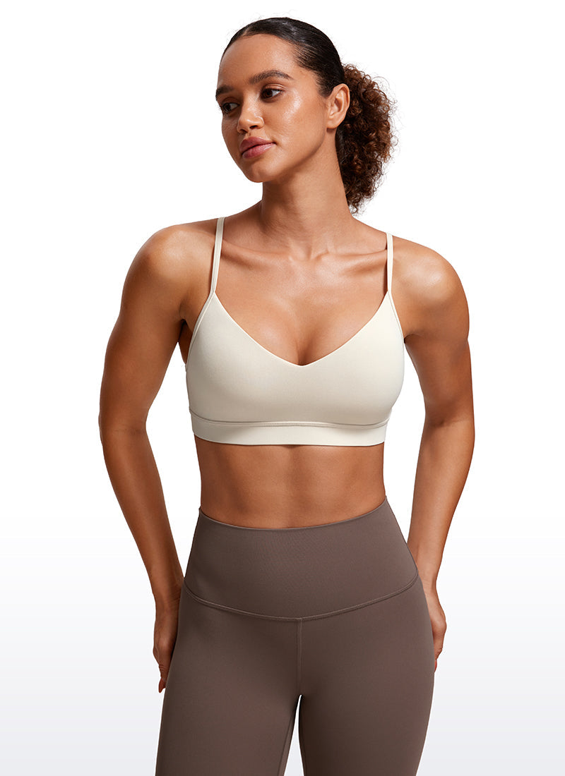 Yogasale V Neck Spaghetti Strap Bra