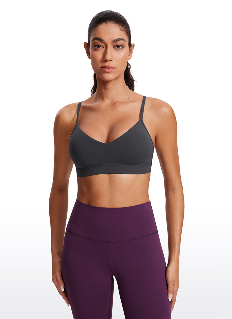 Yogasale V Neck Spaghetti Strap Bra