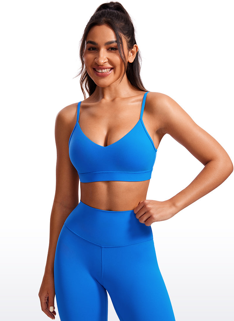 Yogasale V Neck Spaghetti Strap Bra