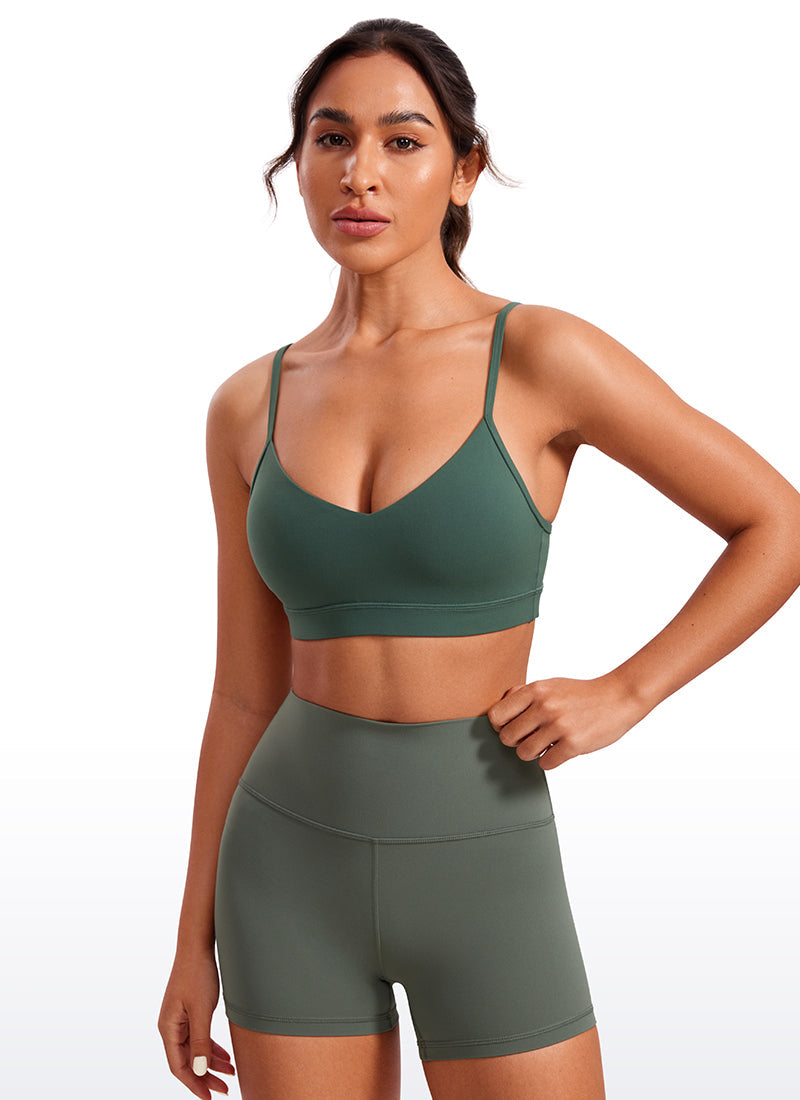 Yogasale V Neck Spaghetti Strap Bra