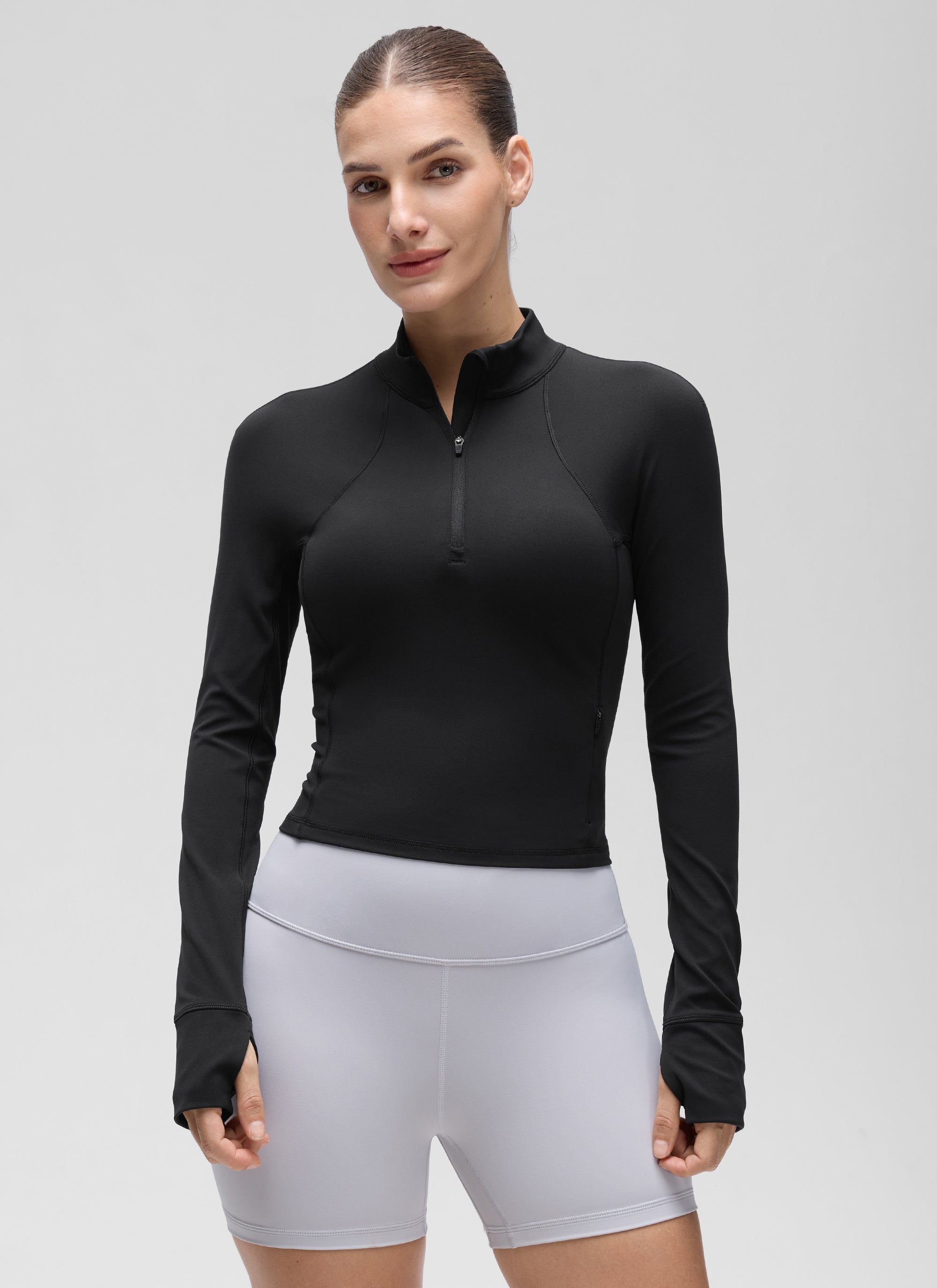 Yogasale Half Zip Cropped Long Sleeve
