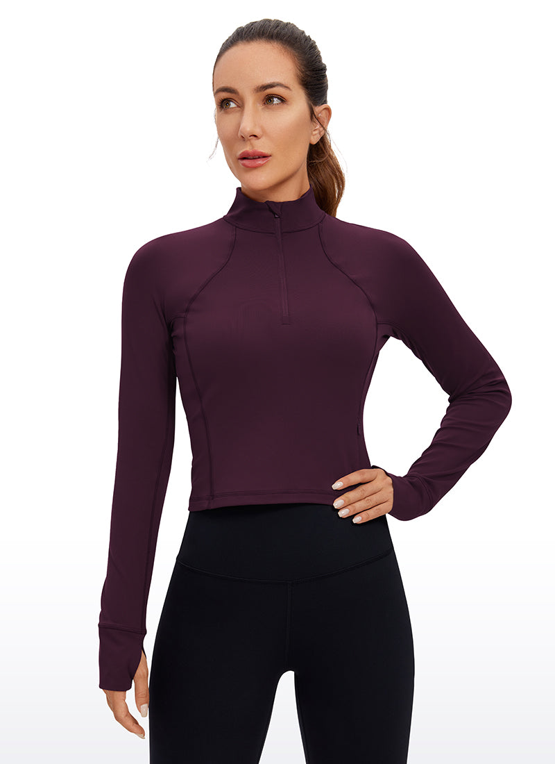 Yogasale Half Zip Cropped Long Sleeve