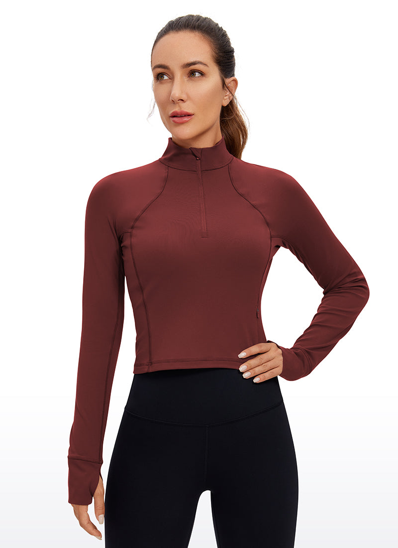 Yogasale Half Zip Cropped Long Sleeve