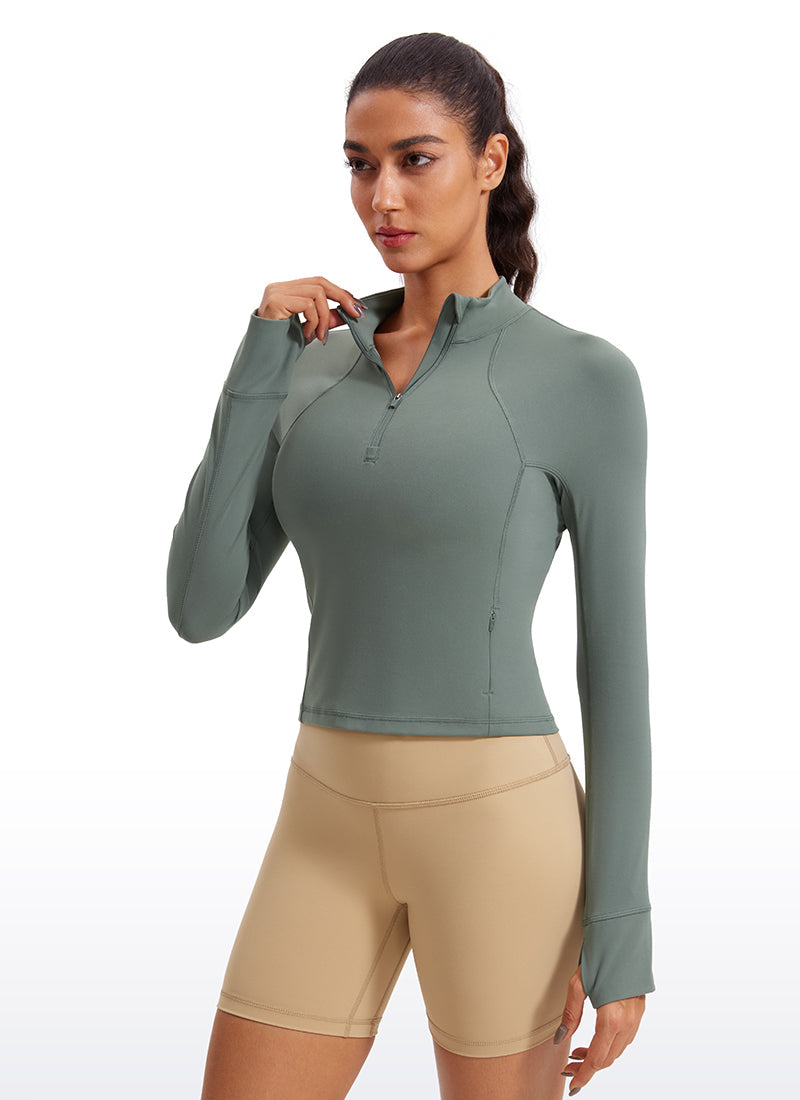 Yogasale Half Zip Cropped Long Sleeve