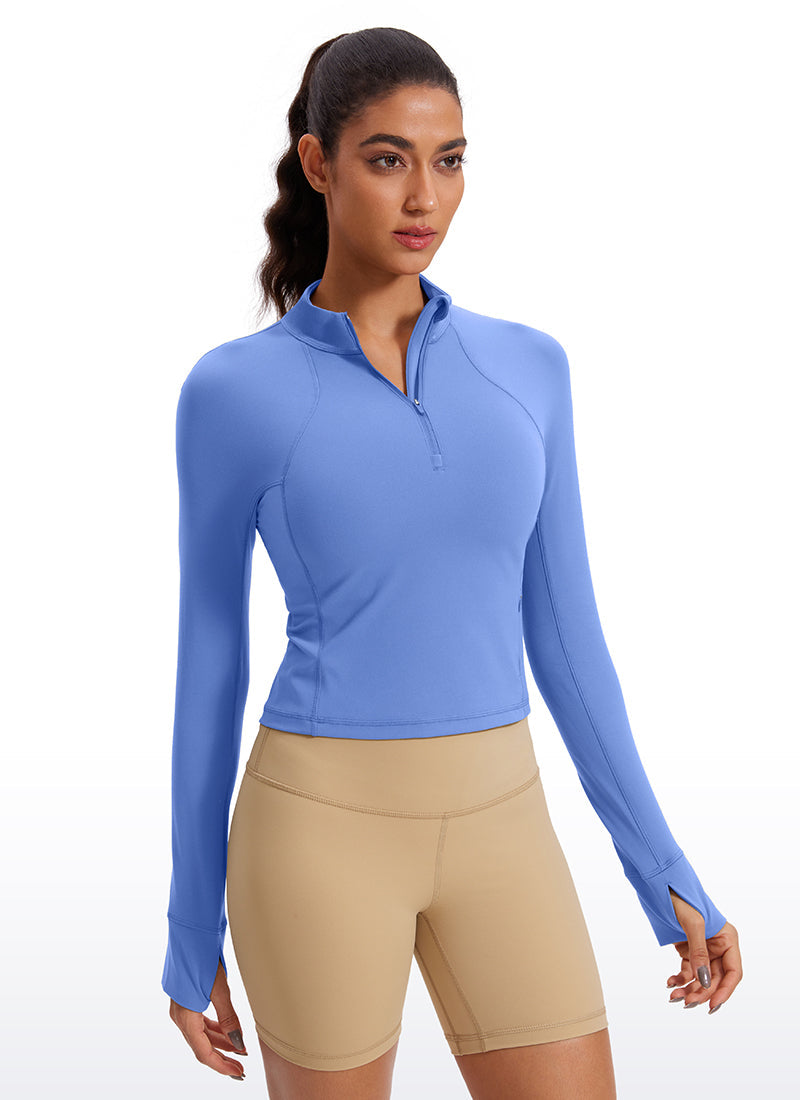 Yogasale Half Zip Cropped Long Sleeve